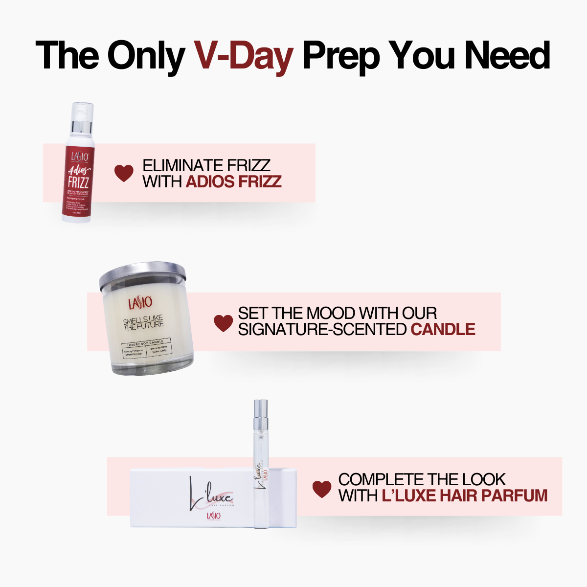 All My Loving | A Valentine's Day Bundle | Candle, Hair Perfume, & Adios Frizz