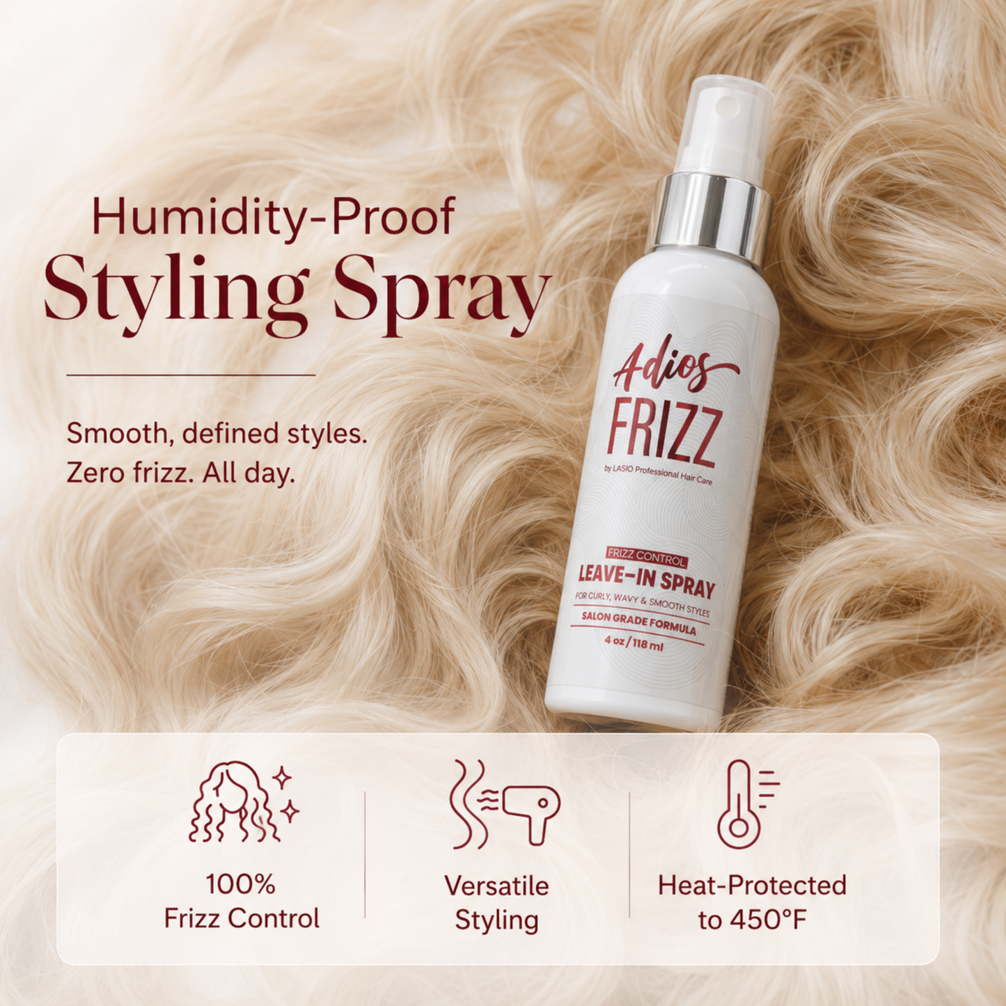 Adios Frizz | Heat Protectant Styling Spray