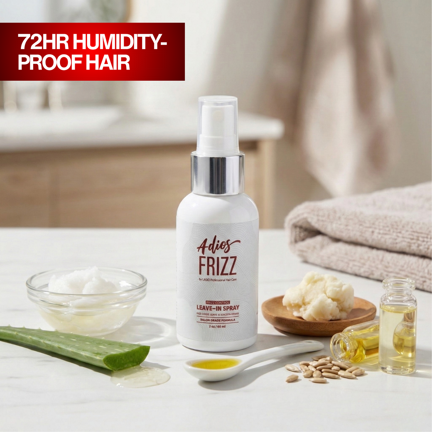 2oz Adios Frizz | Heat Protectant Styling Spray