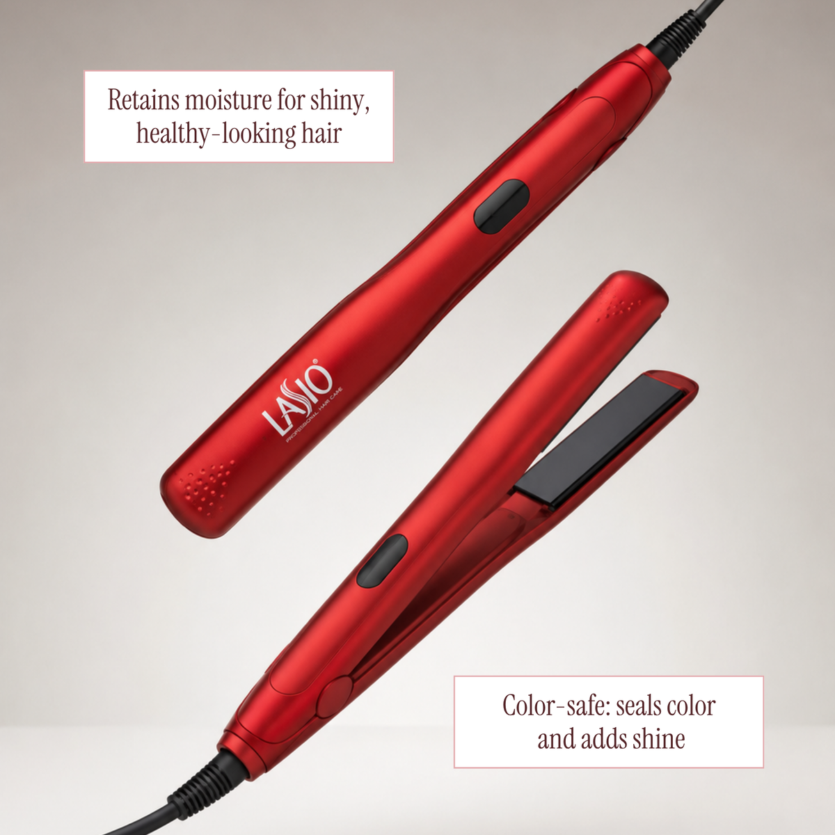 Lasio 1″ ProStraight Ceramic Flat Iron | Salon-Quality Straightener for Frizz-Free Shine & Smooth Hair, Adjustable Heat Settings