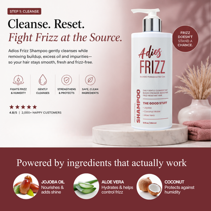 Adios Frizz Anti-Frizz Shampoo for Humidity Control | Keratin-safe | Color-safe