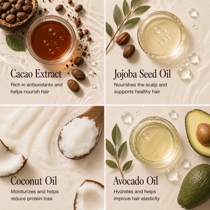 Deep Cacao Hair Mask | Keratin-Safe Deep Conditioner for Dry, Frizzy Hair, Intensive Moisture & Repair